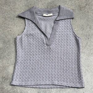 Gray Sleeveless Knit Top
